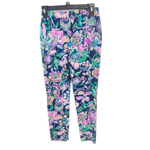Lilly Pulitzer Pants Kelly High Tide Navy She’s Got Sol Floral size 00 - Picture 4 of 8
